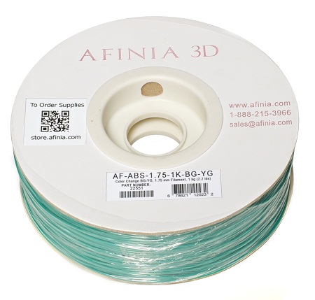 Kuva Erikois 3D-filamentti 1,75 , värinvaihto sinisestä/vihreästä keltaiseen/vihreään, 1kg, ABS Value Line, ABS-arvolinja
