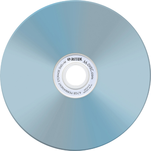 Billede af M-Disc Blu-Ray RITEK, InkJet hvid, i kagedåse med 25 stk.