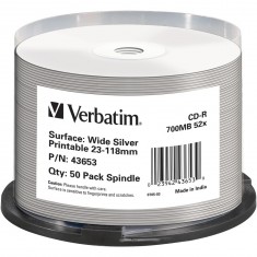 Imagine de CD-uri goale 80 Verbatim 52x DLP Inkjet silver 50er Cakebox