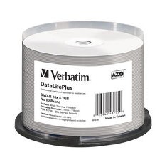 Imagine de DVD-R 4.7GB Verbatim 16x Thermo white Full Surface 50er Cakebox