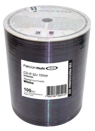 Kuva CD-aihiot Falcon Media FTI, Thermo Retransfer White Diamond Dye 80min/700MB, 52x
