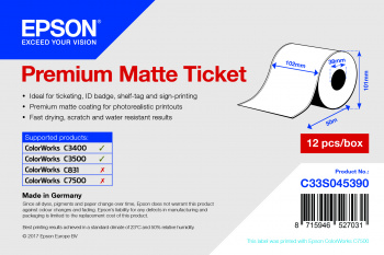 Imagine de Rola de bilete Premium Mat, 102 mm x 50 m
