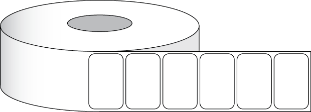 Obraz Etykiety Poly White Gloss, gładka-jasnobiała powierzchnia 4 "x 3" (10,2 x 7,6 cm), 675 etykiet na rolkę, 2 "rdzeń
