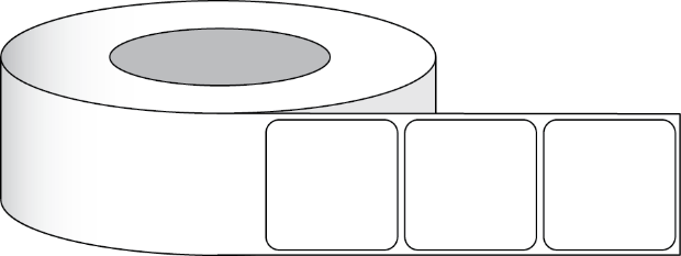 Kuva Mattapintaiset tarrat 2" x 2" (5,08 x 5,08 cm) 1250 tarraa per rulla 3" ydin.
