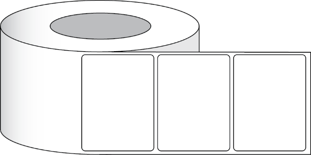 Pamutszövet fehér címke 4"x 3" (10,16 x 7,62 cm), 450 címke tekercsenként, 3 "-es mag képe