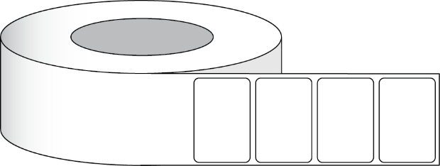 コットン生地 白ラベル 3" x 2" (7,62 x 5,08 cm) 1ロール675枚 3 "芯の画像
