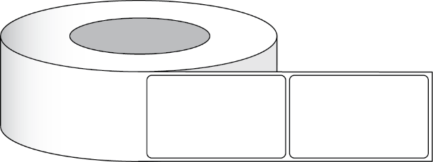 Poly fehér matt ökocímke 3"x 5" (7,62 x 12,7 cm), 500 címke tekercsenként, 3"-es mag képe
