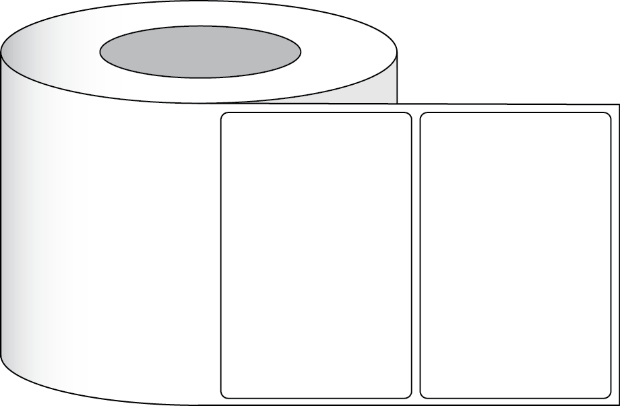 Kuva Paperin kiiltävä tarra 6x4" (15,24 x 10,16 cm) 625 tarraa per rulla 3 "ydin".
