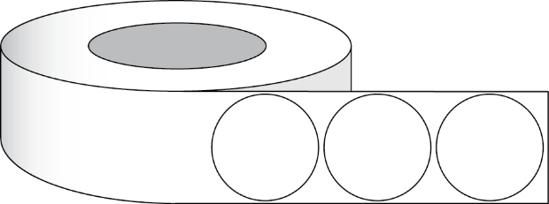 Obrázek Papírové etikety s vysokým leskem 2,5" (6,35 cm) 1000 kruhových etiket na roli 3 "jádro