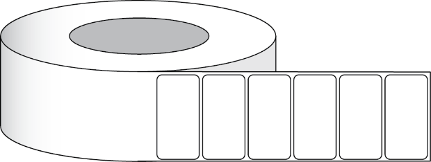Obraz Poly White Matte Advanced Labels 2" x 1" (5,08 x 2,54 cm) 2375 etykiet na rolkę 3" rdzeń