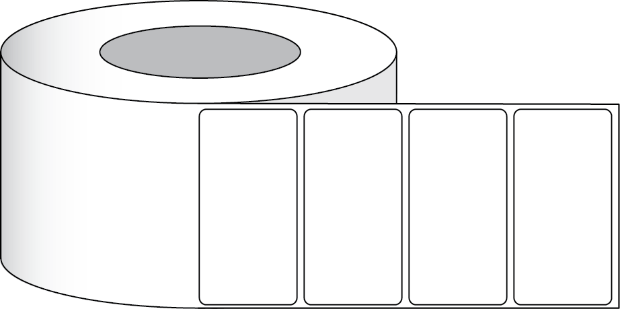 Afbeelding van Poly Clear Gloss Eco-etiketten, 10,2 x 5,1 cm (4" x 2"), 1250 stuks per rol, 3" kern