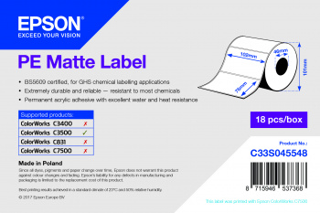 PE Mat Etiket - Kalıp kesim Rulo: 102mm x 76mm, 365 etiketler resmi