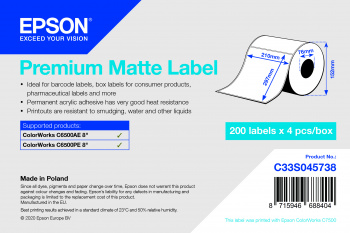 Billede af Premium Matte Label - udstanset rulle: 210 mm x 297 mm