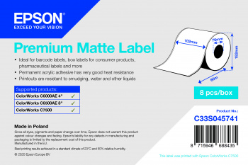 Billede af Premium Matte Label - Kontinuerlig rulle: 102 mm x 60 m