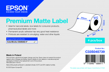 Billede af Premium Matte Label - Kontinuerlig rulle: 203 mm x 60 m