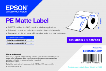 Billede af PE Matte Label - udstanset rulle: 210 mm x 297 mm, 