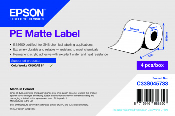 Billede af PE Matte Label - Kontinuerlig rulle: 203 mm x 55 m