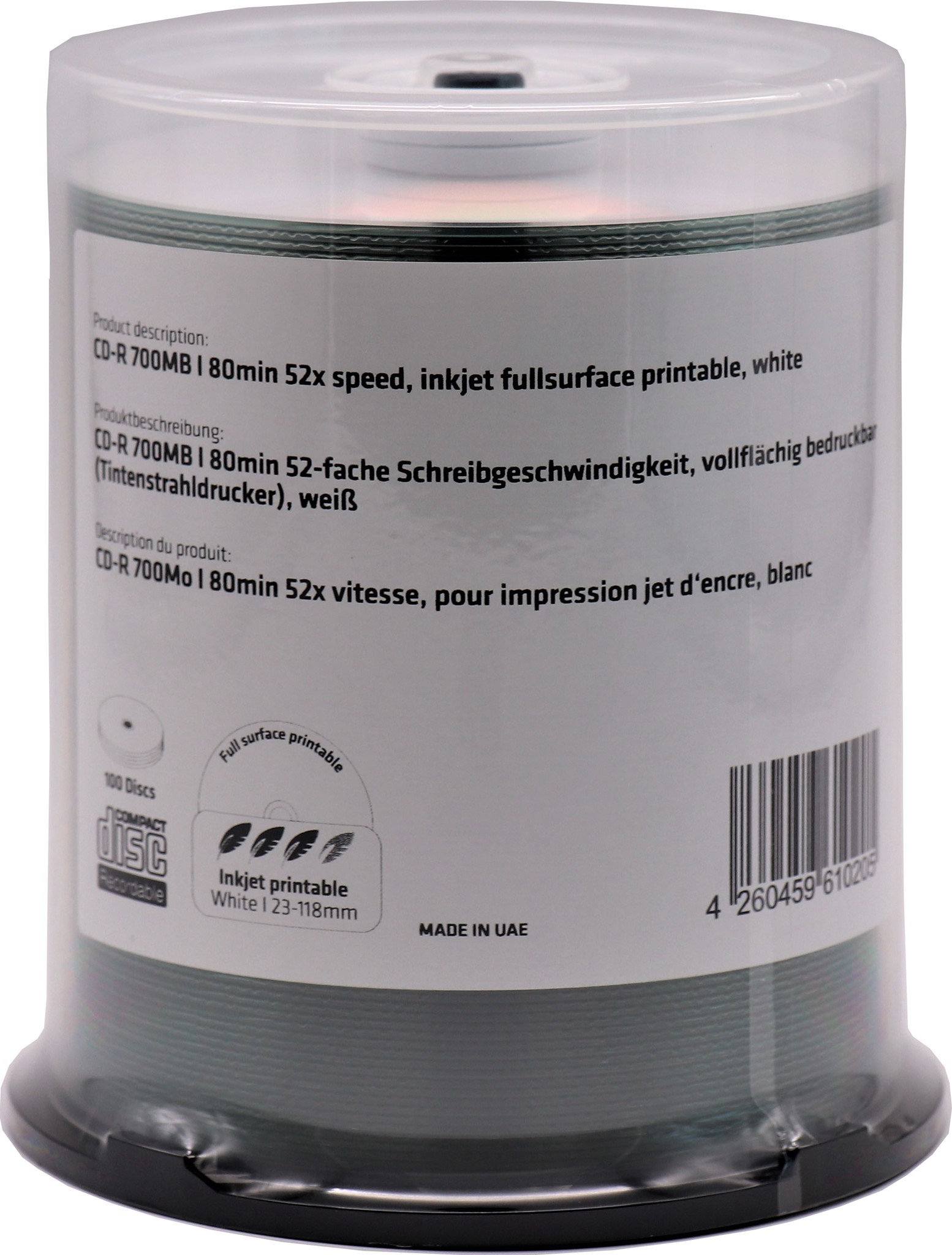 ADR Range üres CD, tintasugaras nyomtatható, fehér, 80 perc/700MB, 52x képe