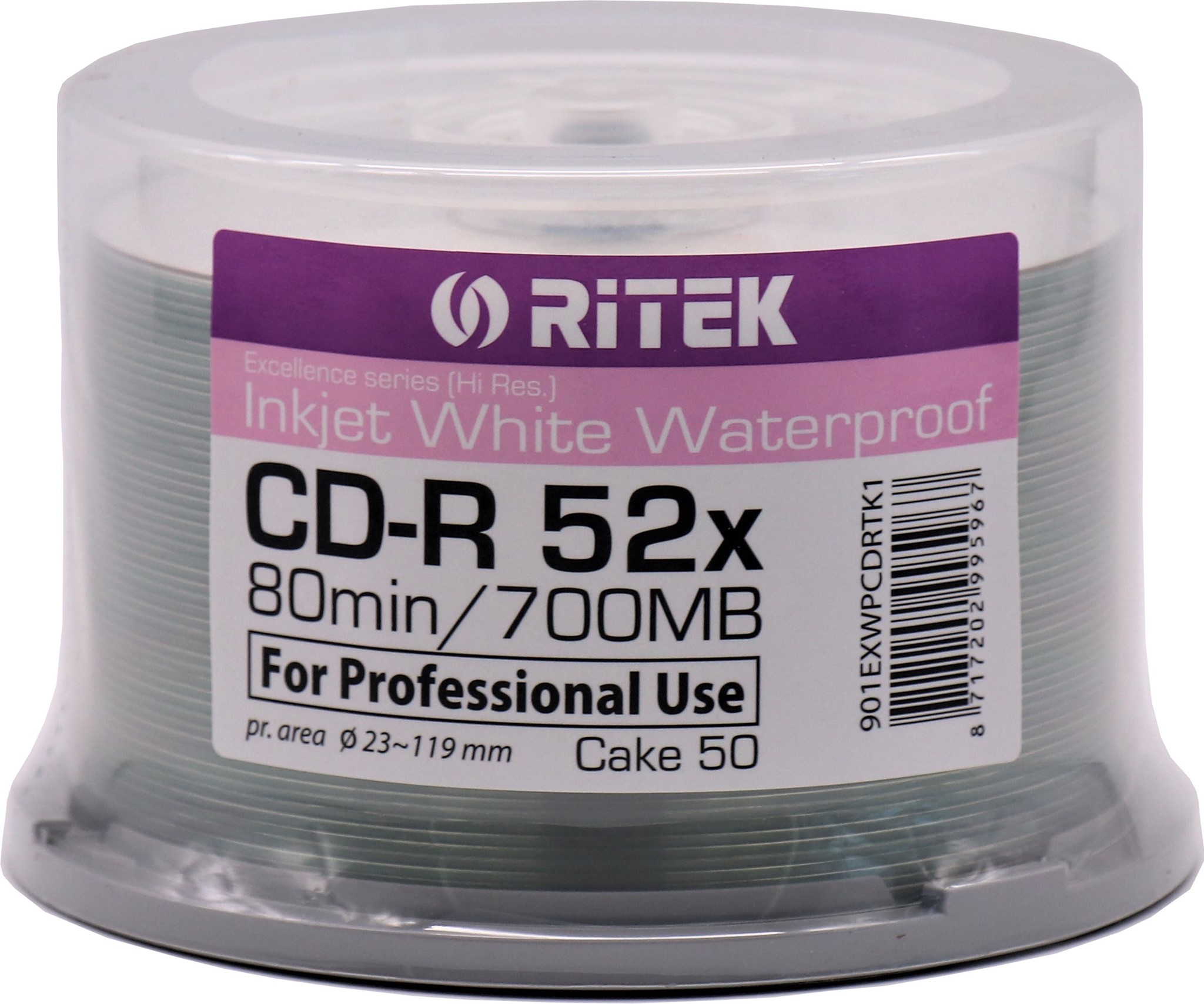 รูปภาพของ CD-blanks RITEK Inkjet White Waterproff

