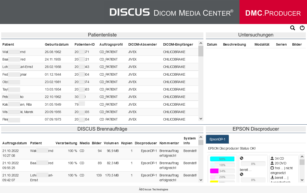 Billede af DISCUS Dicom Media Center-software (månedlig licens)