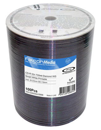 Imagem de CD-R Falcon Media FTI Dyamond Dye Inkjet branco
